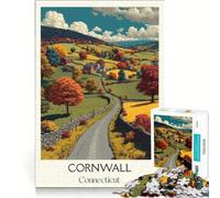 1000 Piece Jigsaw Puzzle for Adults Cornwall Connecticut, Brain Teaser Game, Home Art Decor, Unique Gifts for Birthday And Christmas 50x75cm