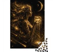 1000 Piece Jigsaw Puzzle for Adults, Cosmic Goddess Holding A Galaxy Cube, 52x38cm/1000pcs, Idea, Screen-Free Activity And Quiet Winter Weekends