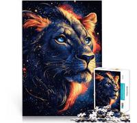 1000 Piece Jigsaw Puzzle for Adults Cosmic Lion Head Challenging Game and Family Play Every Piece is Unique - Challenging Family Fun Game 26x38cm