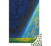 1000-Piece Jigsaw Puzzle for Adults, Cosmic Wanderer Earth And Starry Sky, 52x38cm/1000pcs, Relaxing Winter Hobby, Quiet Evening Leisure And Time at Home