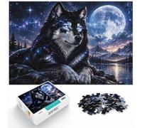 1000 Piece Jigsaw Puzzle for Adults, Cosmic Wolf Night Sky | For adults who enjoy puzzles over the holidays: Adult jigsaw puzzle with 1000 pieces suits quiet days around New Year.