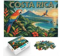 1000 Piece Jigsaw Puzzle for Adults, Costa Rica Parrot Beach Sunset | For a puzzle gift at Christmas: Adult jigsaw puzzle with 1000 pieces offers a screen-free activity for the Christmas break.
