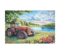 1000 Piece Jigsaw Puzzle for Adults Countryside Tractor 1000 PCS 75x50cm Retirement Gift for Elderly Great for Brain Health Memory Training Leisure Time Activity Gift