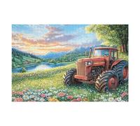 1000 Piece Jigsaw Puzzle for Adults Countryside Tractor 1000 PCS 75x50cm Team Building Activity for Office Colleagues Fun Group Game Improve Cooperation Ability