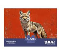 1000 Piece Jigsaw Puzzle for Adults Coyote Portrait Against Orange Background Jigsaw Toy Wall Decor Difficult Hard Unique Gifts for Birthday And Christmas 38x26cm/1000pcs