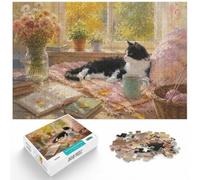 1000 Piece Jigsaw Puzzle for Adults, Cozy Autumn Cat by the Window | For a useful gift beyond Christmas Day, this adult jigsaw puzzle with 1000 pieces suits quiet moments between celebrations.