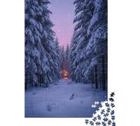 1000-Piece Jigsaw Puzzle for Adults, Cozy Cabin in Snowy Forest at Dusk, 52x38cm/1000pcs, Thoughtful Gift Idea, Screen-Free Leisure And Evening Downtime