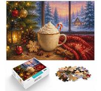 1000 Piece Jigsaw Puzzle for Adults, Cozy Christmas Cocoa by the Window | For adult puzzle fans at Christmas, this 1000-piece jigsaw puzzle for adults offers 1000 pieces for the Christmas break.