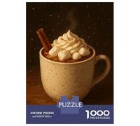 1000 Piece Jigsaw Puzzle for Adults, Cozy Hot Chocolate with Marshmallows Artwork, Premium Puzzle Challenge, Gift for Adults, Precision Cut Pieces, 38x26cm/1000pcs