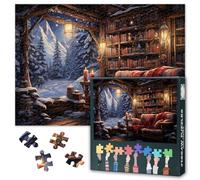 1000 Piece Jigsaw Puzzle for Adults Cozy Winter Reading Nook Puzzle Snowy Window View Jigsaw Puzzles Relaxing Relaxing and Stress Relief Puzzles for Game Nights 50.5x70.5cm