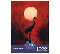 1000 Piece Jigsaw Puzzle for Adults Crane in Red Sunset Jigsaw for Adults Family Game Difficult Challenge Birthday And Unique Gifts 38x26cm/1000pcs
