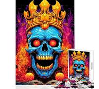 1000 Piece Jigsaw Puzzle for Adults Crazy Halloween Skull King Impossible Game Tough Challenge DIY Toys Enhance Love between Couples (38X52cm)