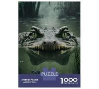 1000 Piece Jigsaw Puzzle for Adults, Crocodiles Lurk Artwork, Relaxing Family Game, Idea, Premium Thick Cardboard, 38x26cm/1000pcs