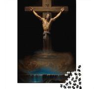 1000-Piece Jigsaw Puzzle for Adults, Crucifixion with Waterfall, 70x50cm/1000pcs, Shared Puzzle Activity, Relaxing Evenings And Weekend Downtime