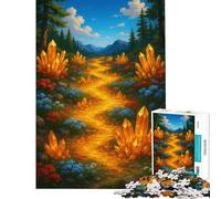 1000 Piece Jigsaw Puzzle for Adults Crystal Path Through Forest Landscape Adult Jigsaw Puzzle Hands-on Game Pattern Assembly Birthday And Unique Gifts (Size 38x26cm)