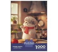 1000 Piece Jigsaw Puzzle for Adults Cute Cat Chef Puzzles for Adults Relaxing Games Pattern Assembly for Is Ideal As A Gift 38x26cm/1000pcs