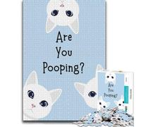 1000 Piece Jigsaw Puzzle for Adults, Cute Cats Asking 'Are You Pooping？' | A gift for adults for cosy indoor days for a rewarding break.