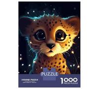 1000 Piece Jigsaw Puzzle for Adults Cute Cheetah Cub Jigsaw Toy Wall Decor Difficult Hard Unique Gifts for Birthday And Christmas 38x26cm/1000pcs