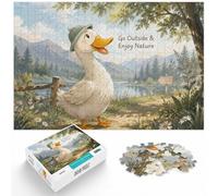 1000 Piece Jigsaw Puzzle for Adults, Cute Duck Enjoying Nature | For the Christmas break: Adult jigsaw puzzle with 1000 pieces; for adults who enjoy jigsaws and thoughtful gifts.