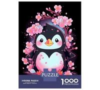 1000 Piece Jigsaw Puzzle for Adults Cute Floral Penguin Jigsaw for Adults Relaxing Games Stress Reliever Birthday And Unique Gifts 38x26cm/1000pcs