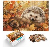 1000 Piece Jigsaw Puzzle for Adults, Cute Hedgehog in Autumn Leaves | For adults who enjoy jigsaws: Adult jigsaw puzzle with 1000 pieces; with a classic format suited to adult puzzlers.