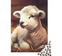 1000 Piece Jigsaw Puzzle for Adults, Cute Lamb in Hay, 70x50cm/1000pcs, Shared Puzzle Activity, Quiet Home Time And Weekend Downtime