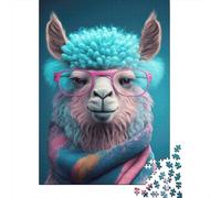 1000-Piece Jigsaw Puzzle for Adults, Cute Llama Art, 52x38cm/1000pcs, Winter Indoor Activity, Quiet Evening Leisure And Cosy Evenings