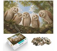 1000 Piece Jigsaw Puzzle for Adults, Cute Owls Looking Down from Trees | For quiet time before New Year: Adult jigsaw puzzle with 1000 pieces works as both a festive gift and an indoor activity.