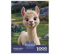 1000 Piece Jigsaw Puzzle for Adults Cute Smiling Llama Jigsaw for Adults Relaxing Games Stress Reliever Birthday And Unique Gifts 52x38cm/1000pcs