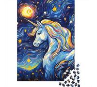 1000-Piece Jigsaw Puzzle for Adults, Cute Starry Night Unicorn, 70x50cm/1000pcs, Relaxing Winter Hobby, Quiet Evening Leisure And Time at Home