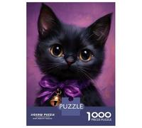 1000 Piece Jigsaw Puzzle for Adults Cute Victorian Black Cat Adult Jigsaw Puzzle Toy Wall Decor Precision Cutting Unique Gifts for Birthday And Christmas 38x26cm/1000pcs