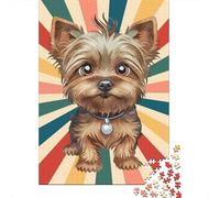 1000 Piece Jigsaw Puzzle for Adults, Cute Yorkshire Terrier Dog, 38x26cm/1000pcs, Winter Indoor Activity And Holiday Downtime