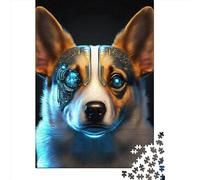 1000 Piece Jigsaw Puzzle for Adults Cyborg Corgi Dog Puzzles 1000 Pieces Wooden Board Jigsaw- Relax Puzzles Games-Brain Teaser Puzzle 1000pcs (75x50cm)