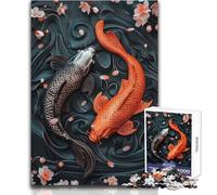 1000 Piece Jigsaw Puzzle for Adults D Relief Yin Yang Koi Family Fun & Game Night Analysis And Logic Anti-Stress Toys Size 38x52cm