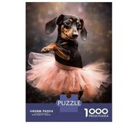 1000 Piece Jigsaw Puzzle for Adults Dachshund Ballerina Jigsaw for Adults Relaxing Games Stress Reliever Birthday And Unique Gifts 38x26cm/1000pcs