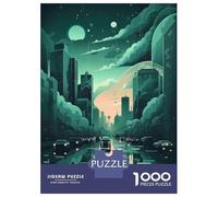 1000 Piece Jigsaw Puzzle for Adults, Dallas Skyline Panorama Artwork, Family Game Night, Gift for Adults, Precision Cut Pieces, 38x26cm/1000pcs