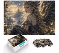 1000 Piece Jigsaw Puzzle for Adults, Dark Angel Fantasy Castle | For relaxed holiday time: Adult jigsaw puzzle with 1000 pieces offers a longer activity for the holidays.
