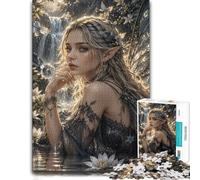 1000 Piece Jigsaw Puzzle for Adults, Dark Fairy Waterfall Lilies | For adult puzzle fans at Christmas: Adult jigsaw puzzle with 1000 pieces suits quiet days around New Year.