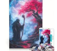 1000 Piece Jigsaw Puzzle for Adults Dark Figure Under Cherry Blossom Tree, Brain Teaser Game, Home Art Decor, Unique Gifts for Birthday And Christmas 50x75cm