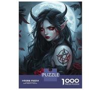 1000 Piece Jigsaw Puzzle for Adults Dark Rose Witch Jigsaws for Adults Family Game Analysis And Logic Difficult And Challenge 38x26cm/1000pcs