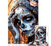 1000 Piece Jigsaw Puzzle for Adults Day of The Dead Portrait Toy Wall Decor Great Gift for Games Impossible Game Parent-child Interaction size 38x26cm