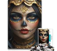 1000 Piece Jigsaw Puzzle for Adults Day of The Dead Portrait Toys Educational Games Staycation Kill Time Great Gift (38x52cm)