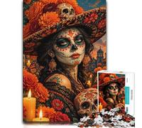 1000 Piece Jigsaw Puzzle for Adults, Day of the Dead Sugar Skull-1 | For winter nights, holiday breaks and quiet weekends: Adult jigsaw puzzle with 1000 pieces suits calm, screen-free leisure.