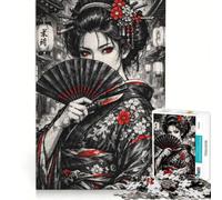1000 Piece Jigsaw Puzzle for Adults Deadly Ink Geisha, Brain Teaser Game, Home Art Decor, Unique Gifts for Birthday And Christmas 38x26cm