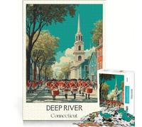 1000 Piece Jigsaw Puzzle for Adults Deep River Connecticut, Brain Teaser Game, Home Art Decor, Unique Gifts for Birthday And Christmas 38x52cm