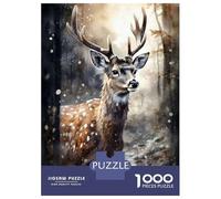 1000 Piece Jigsaw Puzzle for Adults Deer Animal Art Puzzles for Adults Relaxing Games Pattern Assembly for Is Ideal As A Gift 52x38cm/1000pcs
