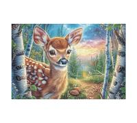 1000 Piece Jigsaw Puzzle for Adults Deer Fall Forest 75x50cm Winter Holiday Indoor Activity Perfect for Cold Days Family Time Together Fun Hobby Gift