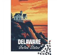 1000-Piece Jigsaw Puzzle for Adults, Delaware Coast Sunset, 70x50cm/1000pcs, Shared Puzzle Activity, Quiet Home Time And Friends And Family