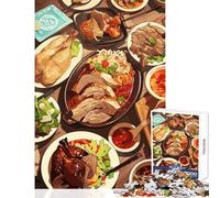 1000 Piece Jigsaw Puzzle for Adults Delicious Asian Cuisine Feast Fun Interactive Family Experience Wonderful Holiday Giftsing Choice (38x52cm)