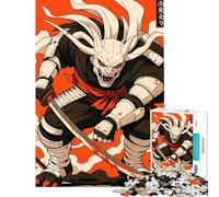 1000 Piece Jigsaw Puzzle for Adults Demon Samurai Warrior with Bloody Katana Jigsaw for Adults Brain Teaser Game Enhance Memory Parent-child Interaction (Size 38x52cm)